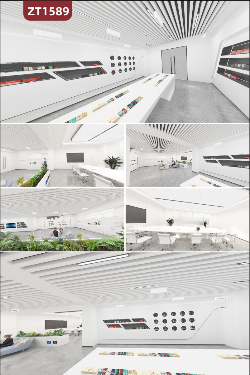 定制企业展厅展馆设计施工一体化 各类香烟产品展示墙 3D建模效果图 VR效果图